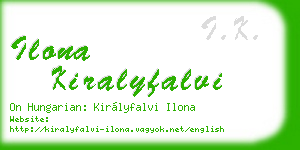 ilona kiralyfalvi business card
